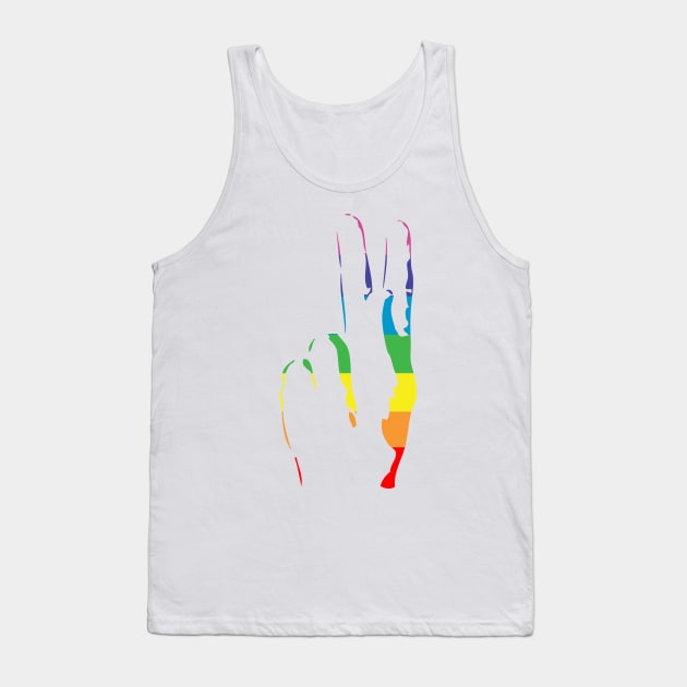 rainbow pride peace sign Tank Top by chromatosis